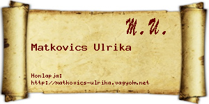 Matkovics Ulrika névjegykártya